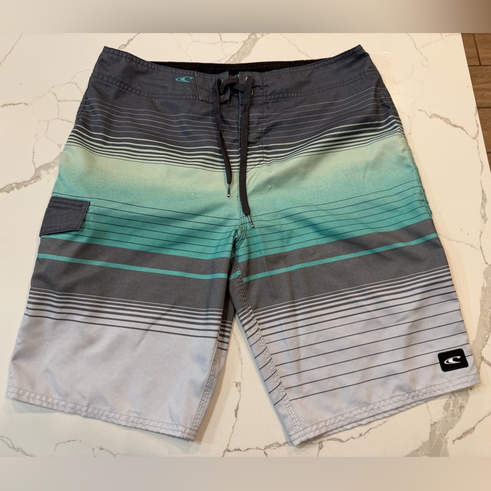 O'Neill Teal and Gray Board Shorts